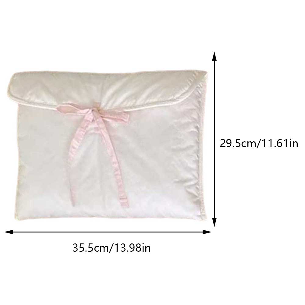 Smartknowed fashions luxury bag Women Down Padded Protective Bag with Pink Bow 11/13 Inch Fluffy Shockproof Laptop Cover Bag Puffer Computer Document Clutch Bag