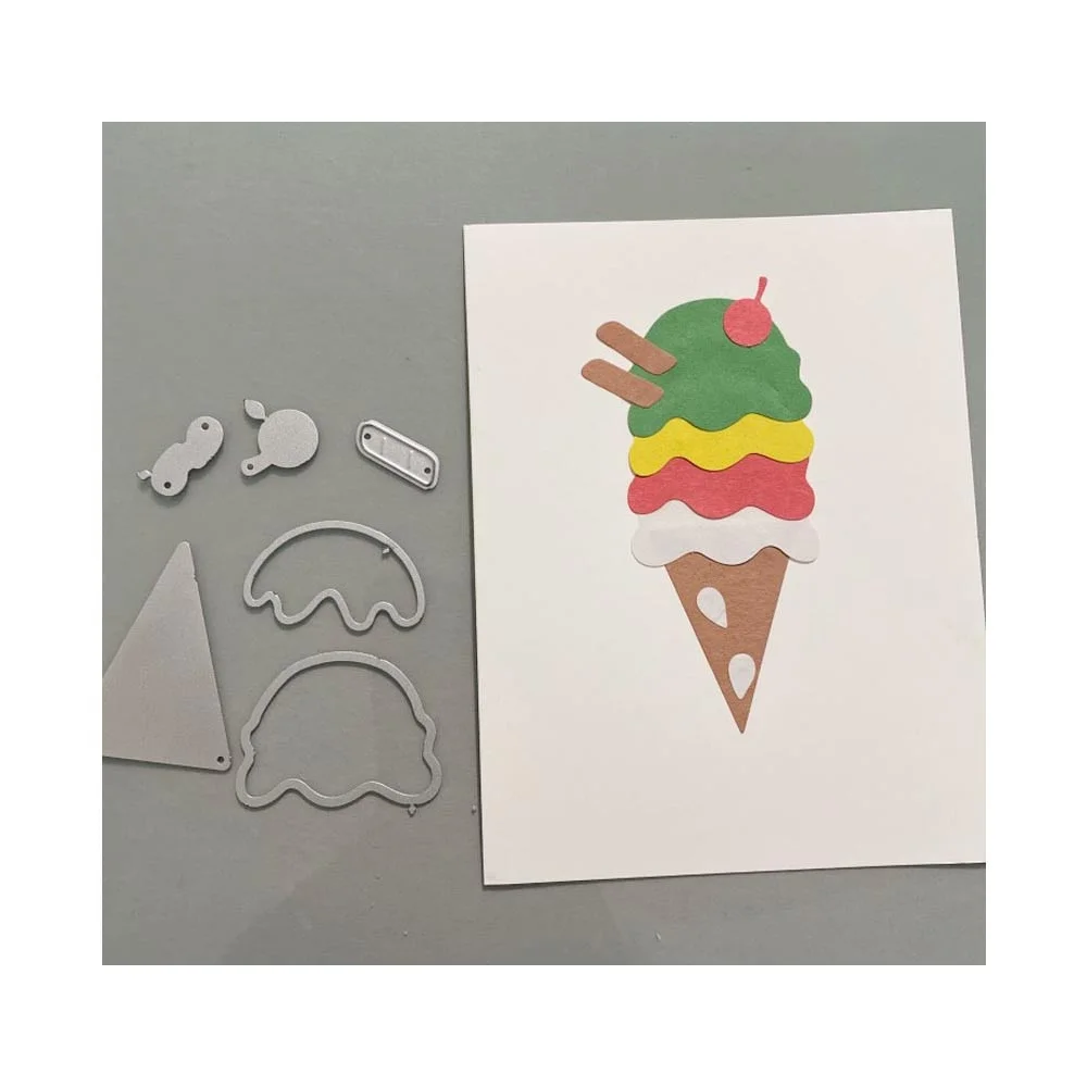 Ice Cream Metal Cutting Die Stencil Template for DIY Embossing Paper Photo Album Gift Cards Making Scrapbooking Craft New Dies