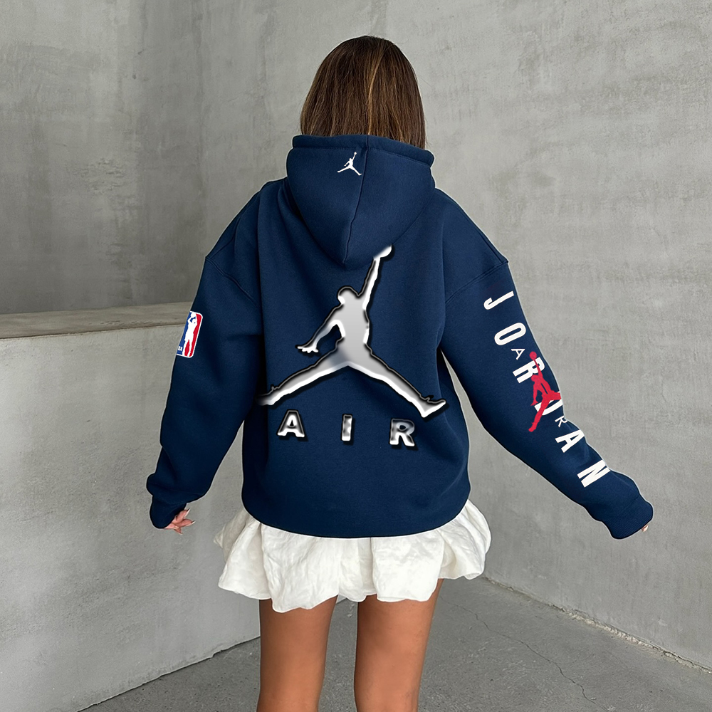 Basketball Print Relaxed Hoodie