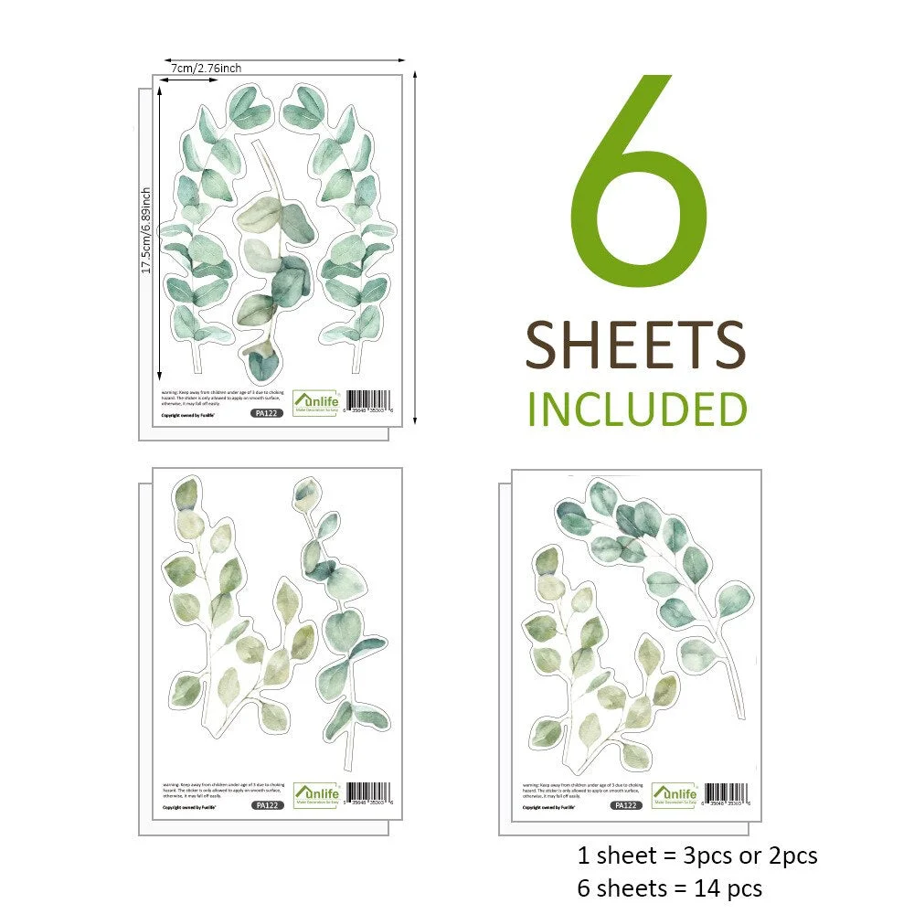 Watercolor Plant Wall Stickers For Kids DIY Home Decoration Accessories For Living Room Kindergarten Wall Creative Decoration