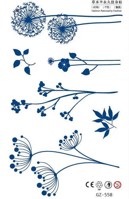 Temporary Tattoo Sticker Skull Wing Flower Cross Juice Ink Lasting Girl Women Chest Neck Hand Finger Fake Small Tatoo Hot Sale