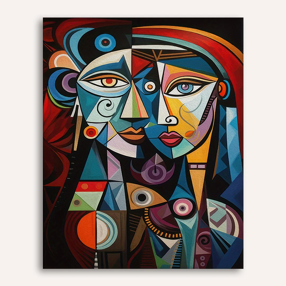 DIY Abstract Figures Paint by Numbers Kits Drawing Paintwork on Canvas 15.75x19.69inch Without Frame Canvas Oil Painting Number Painting for Beginners Adults Gift Home Wall Decor