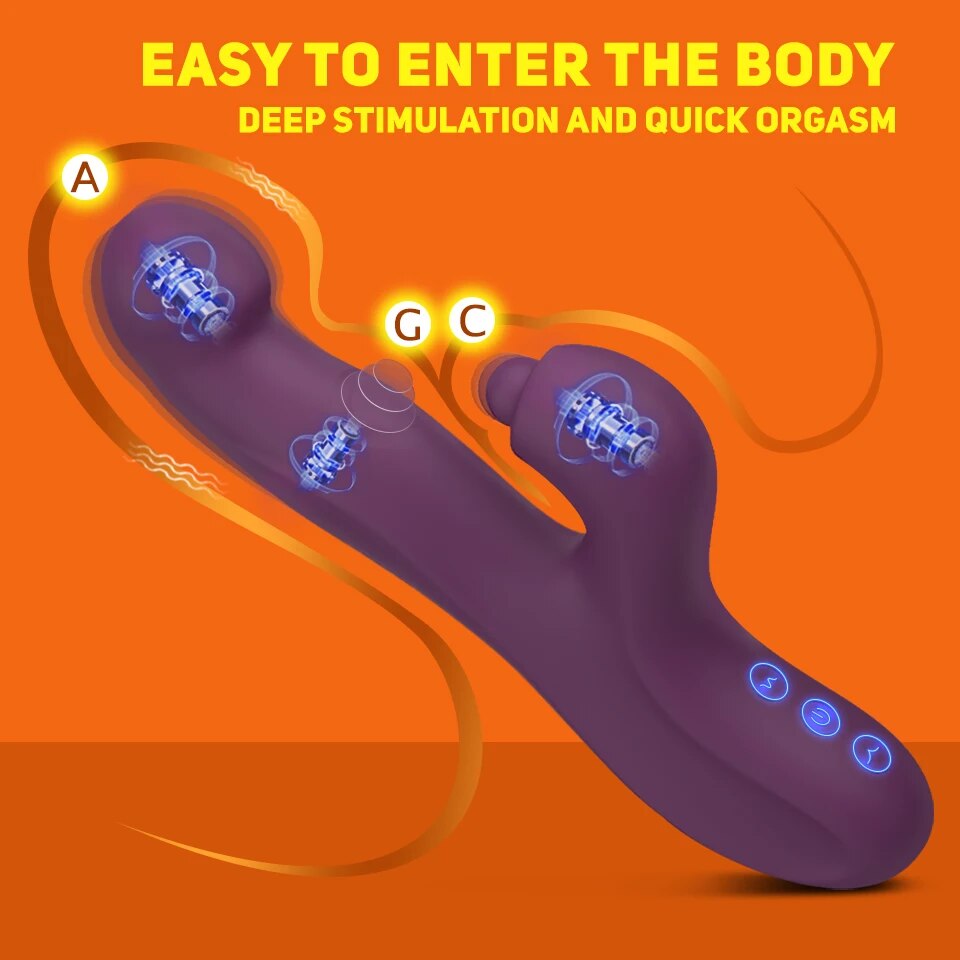 4-in-1 Rabbit G-Spot Vibrator with Heating Function