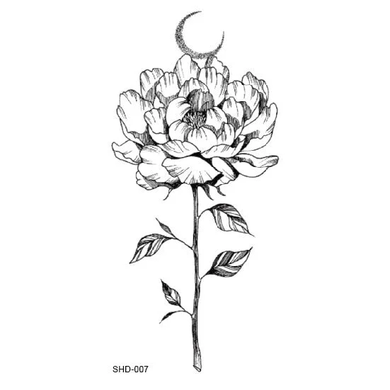 Waterproof Temporary Tattoo Black Sketchs Flowers Animal Tattoo Stickers Flash Fake Body Tattoos for Women tatuajes temporales