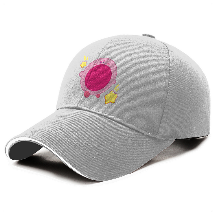 Kirby Eating The Stars Open Mouth, Kirby Baseball Cap