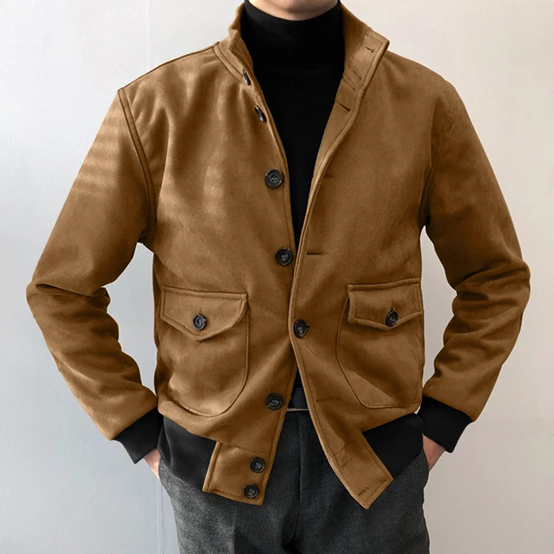 Fashion slim solid color jacket men's jacket