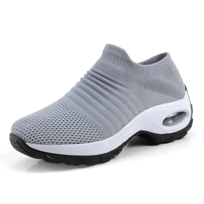2022 Women Sneakers Running Shoes Sports Shoes Breathable Mesh Comfortable Platform Shoes Air Cushion Sneaker Lightweight