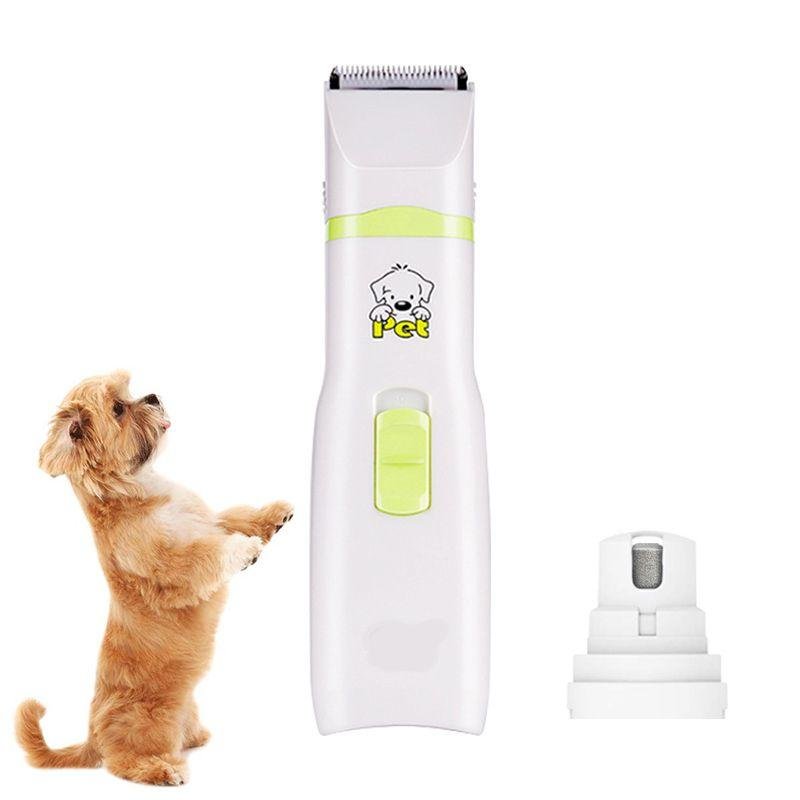 2 In 1 Pet Hair Trimmer and Nail Grinder, Grooming Clippers for Dogs and Cats (S)