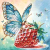 Diamond Painting-DIY Crystal Rhinestone Butterfly and Strawberry