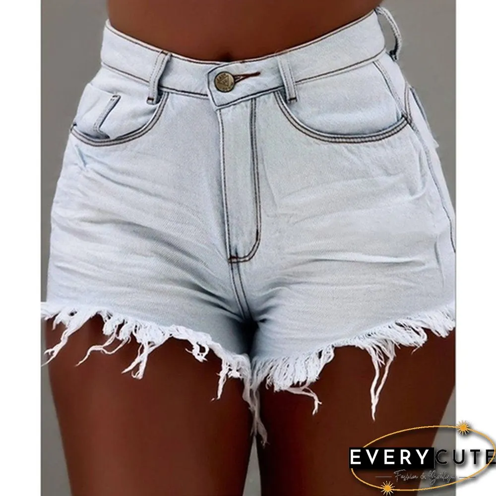 Summer Fashion Womne's Bodycon Ripped Denim Shorts Ladies Casual Stretch Slim Fit Jeans Short Pant