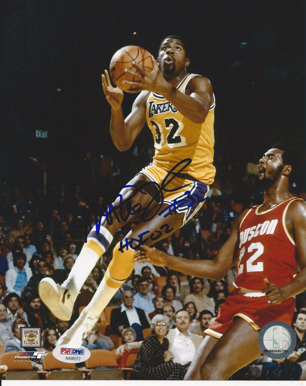 MAGIC JOHNSON Signed Los Angeles LAKERS 8x10 Photo Poster painting w/ PSA COA & HOF Inscription