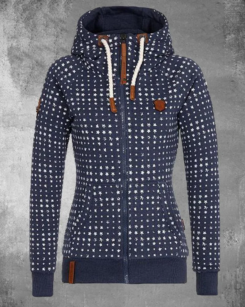 woman's casual long-sleeved hooded sweatshirt-111009