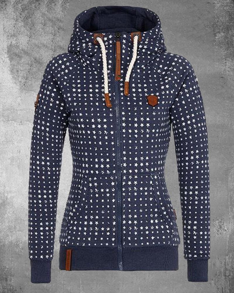woman's casual long-sleeved hooded sweatshirt-111009