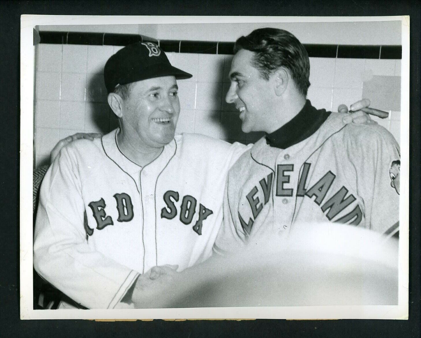 Lou Boudreau & Joe Cronin circa 1948 Type 1 Press Photo Poster painting Indians Boston Red Sox