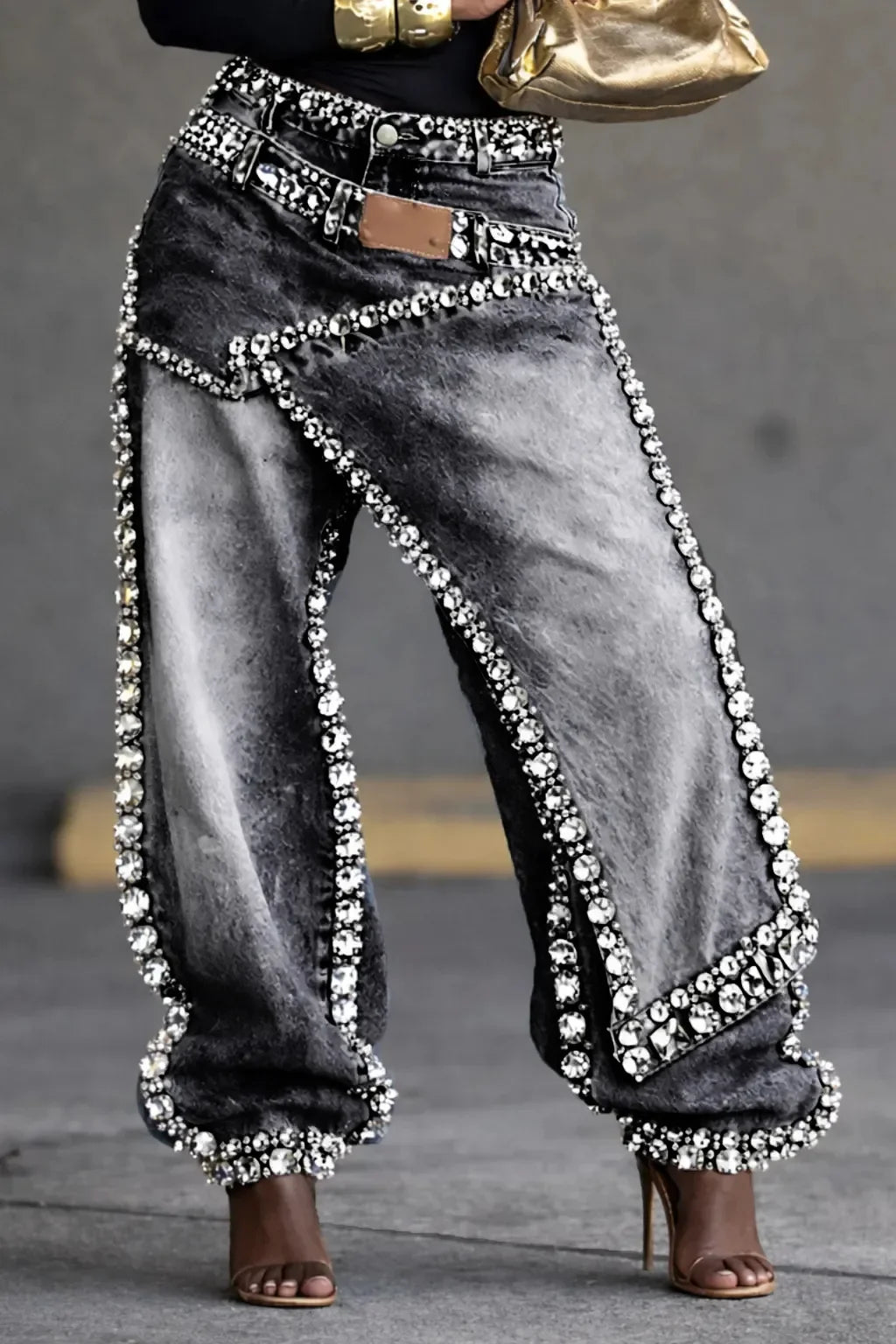 Women's Two-Piece Street Style Fashion Jeans&Diamond Jeans image 10