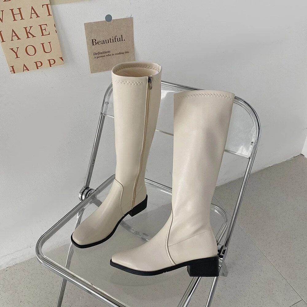 Lourdasprec Long Boots Women's Shoes Autumn  New Style But Knee Simple and Versatile Fashion Women's Boots Ladies Shoes