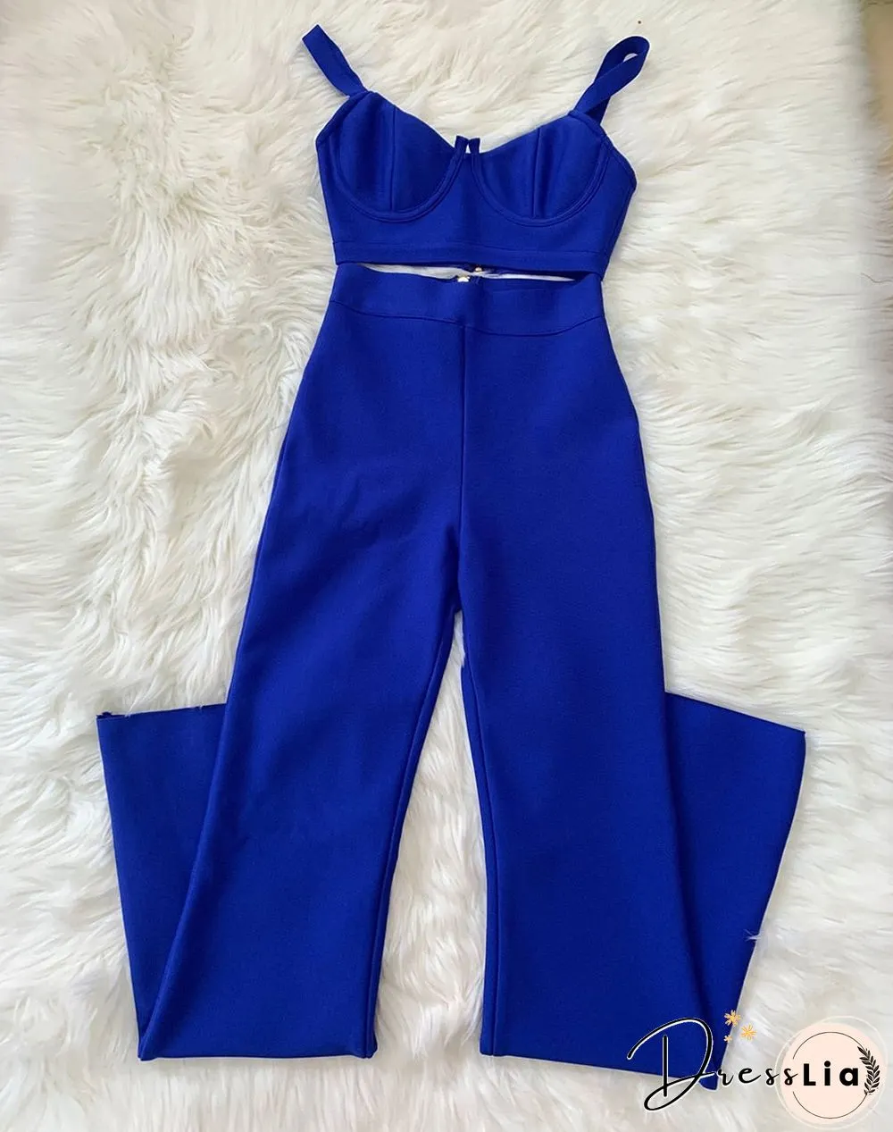High quality Summer New Womens Set Purple Blue Two Pieces Bodycon Rayon Bandage Evening