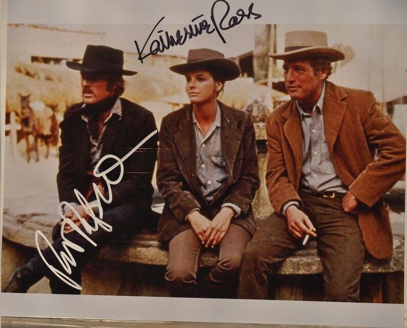 Robert Redford & Katherine Ross BUTCH CASSIDY HandSigned Autograph 8x10 Photo Poster painting wCOA