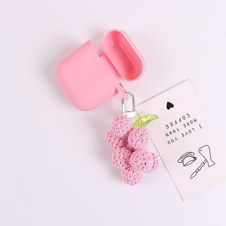 Grape Knitting Keychain