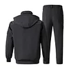 💥 2025 Hot Sale! 2-piece Men's Plush Fleece Full-zip Hooded Jacket and Jogging Pants Set, Suitable for Fitness, Skiing, and Outdoor Activities