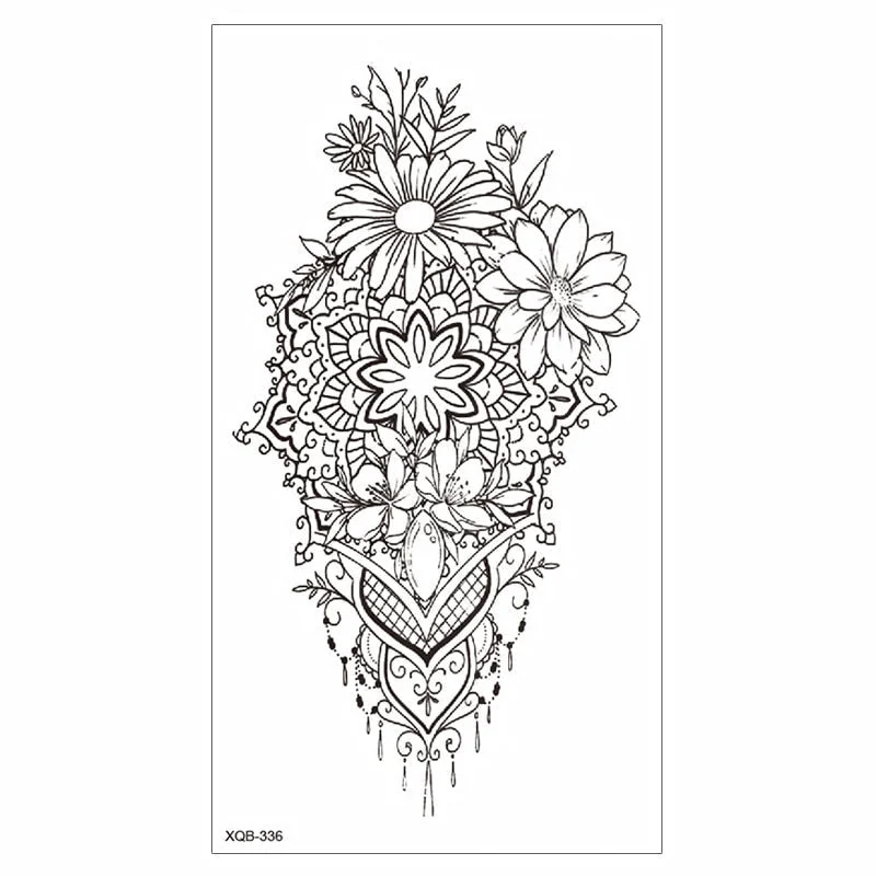 Waterproof Tattoo Sticker Temporary Tattoo Black Rose Tattoo Leg Chest Arm Tattoo Man Woman Tattoo Skin Tattoo Art Tatouage TaTy 515-1