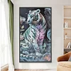 (40*70cm)Tiger - Round Partial AB Drill Diamond Painting