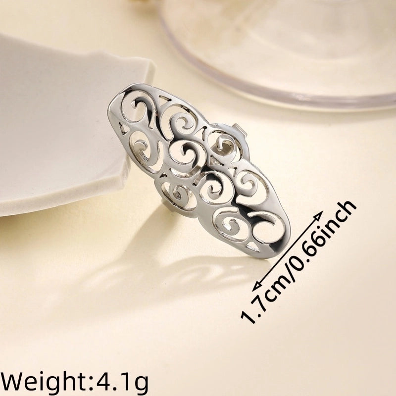 Exaggerated Artistic Oversized Flower Butterfly 304 Stainless Steel Open Rings