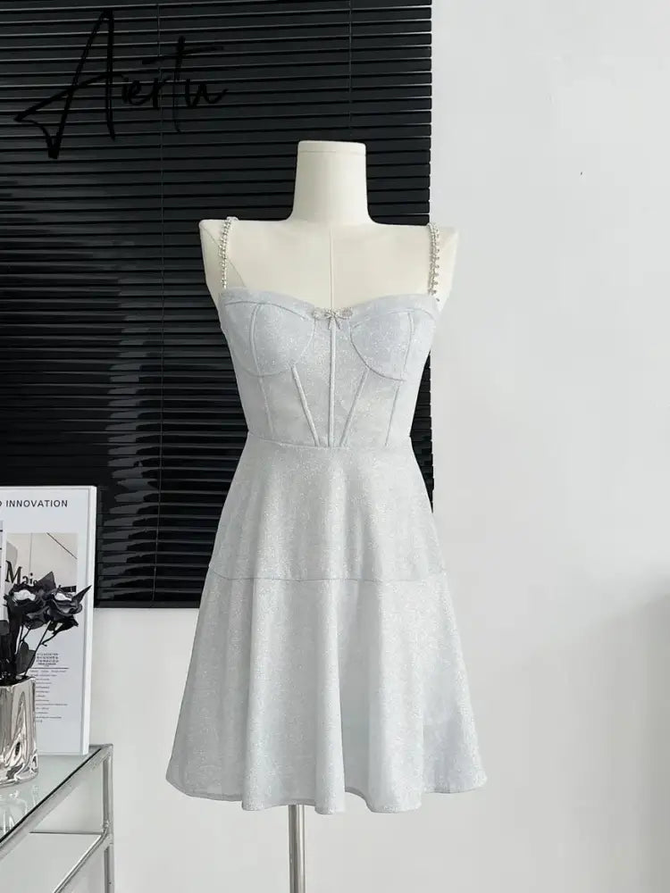 Aiertu Summer New Elegant Spaghetti Strap Velvet Vintage Dress Women Sexy Prom Evening Party Fashion Clothing Aiertu