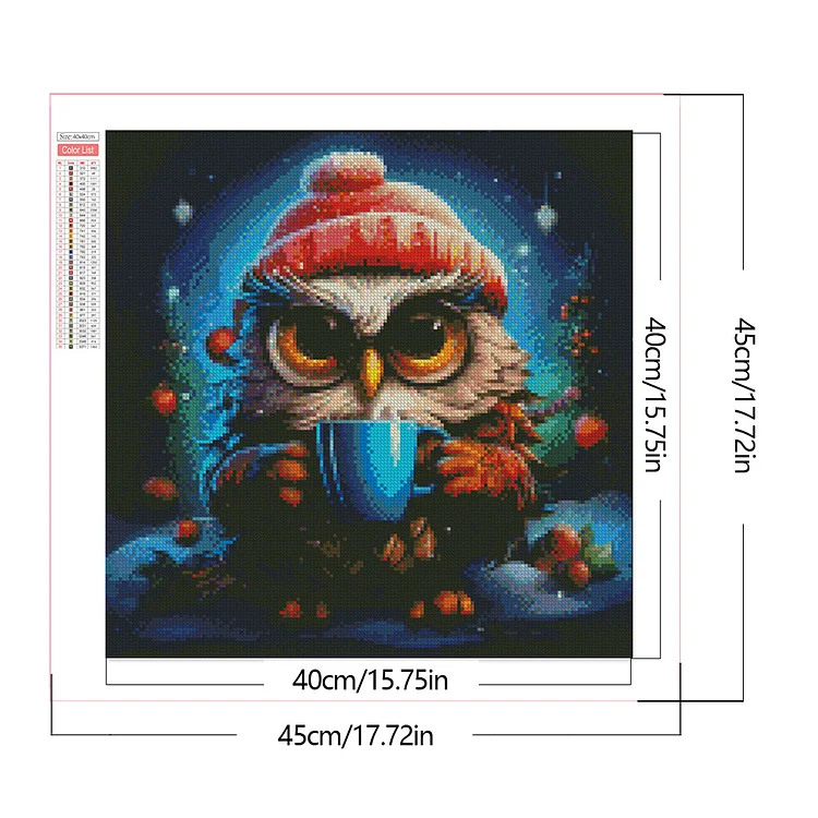 Huacan Owl Diamond Painting Kits 5D Diamond Art Kit Full Square