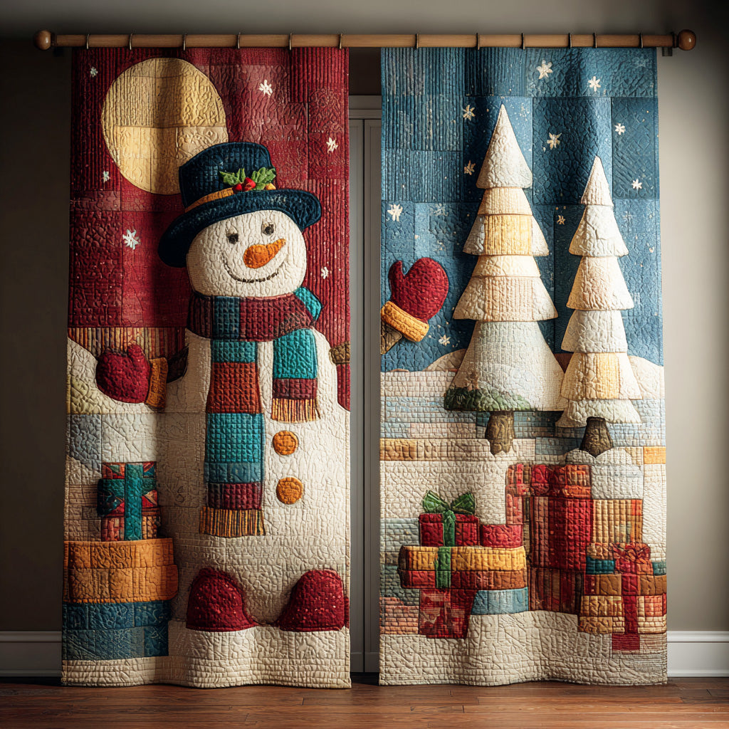 Gentle Frost Joy Printed Quilted  Curtains NCU0TD1379