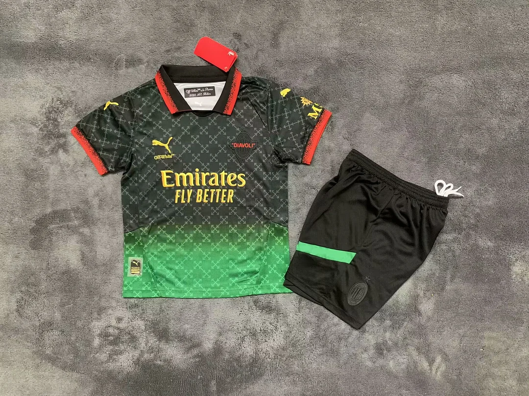 2024/2025 AC Milan Black Kids Kit Ffootball Shirt Thai Quality