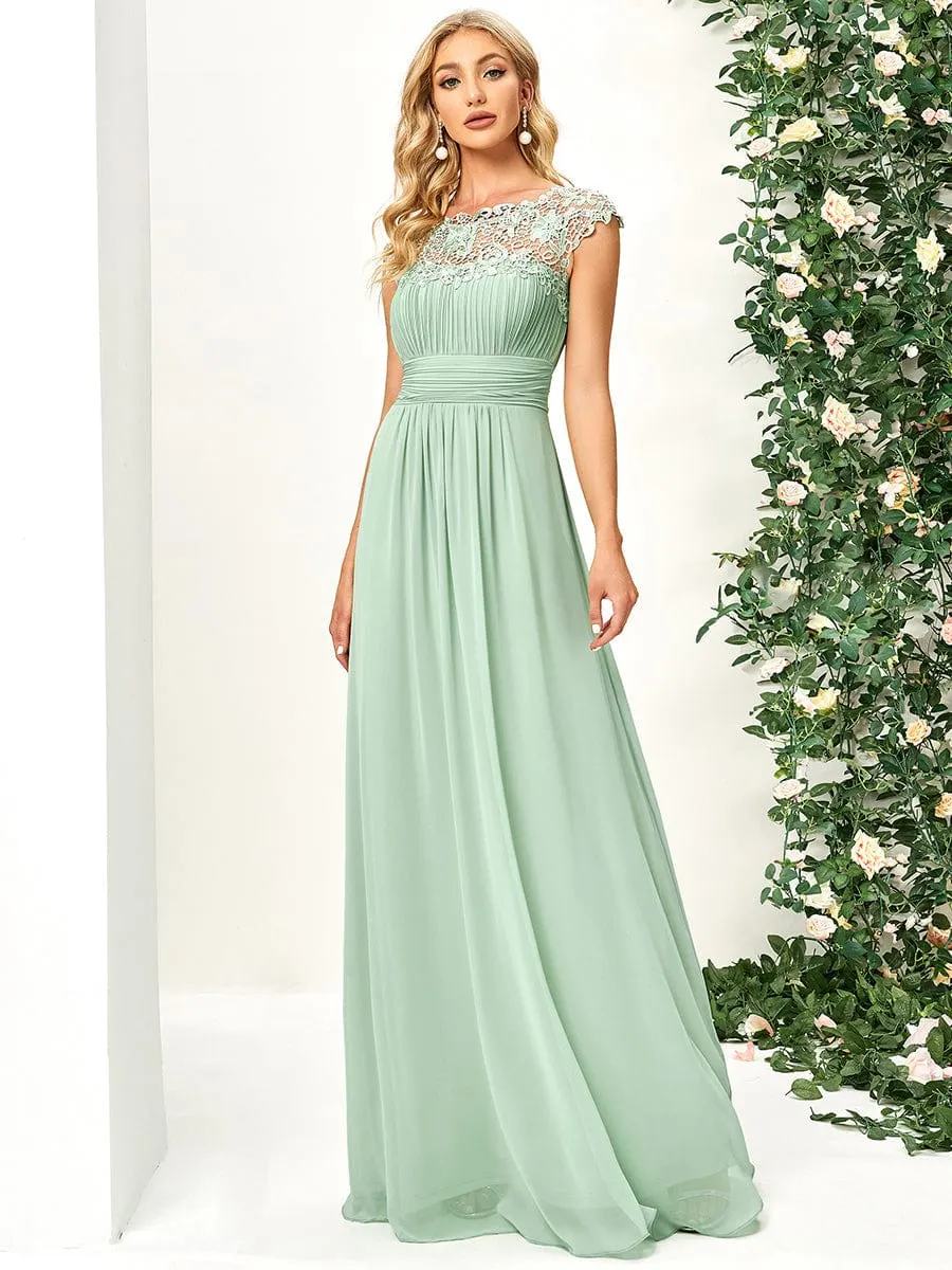 Sophisticated Lace Detail Evening Gown