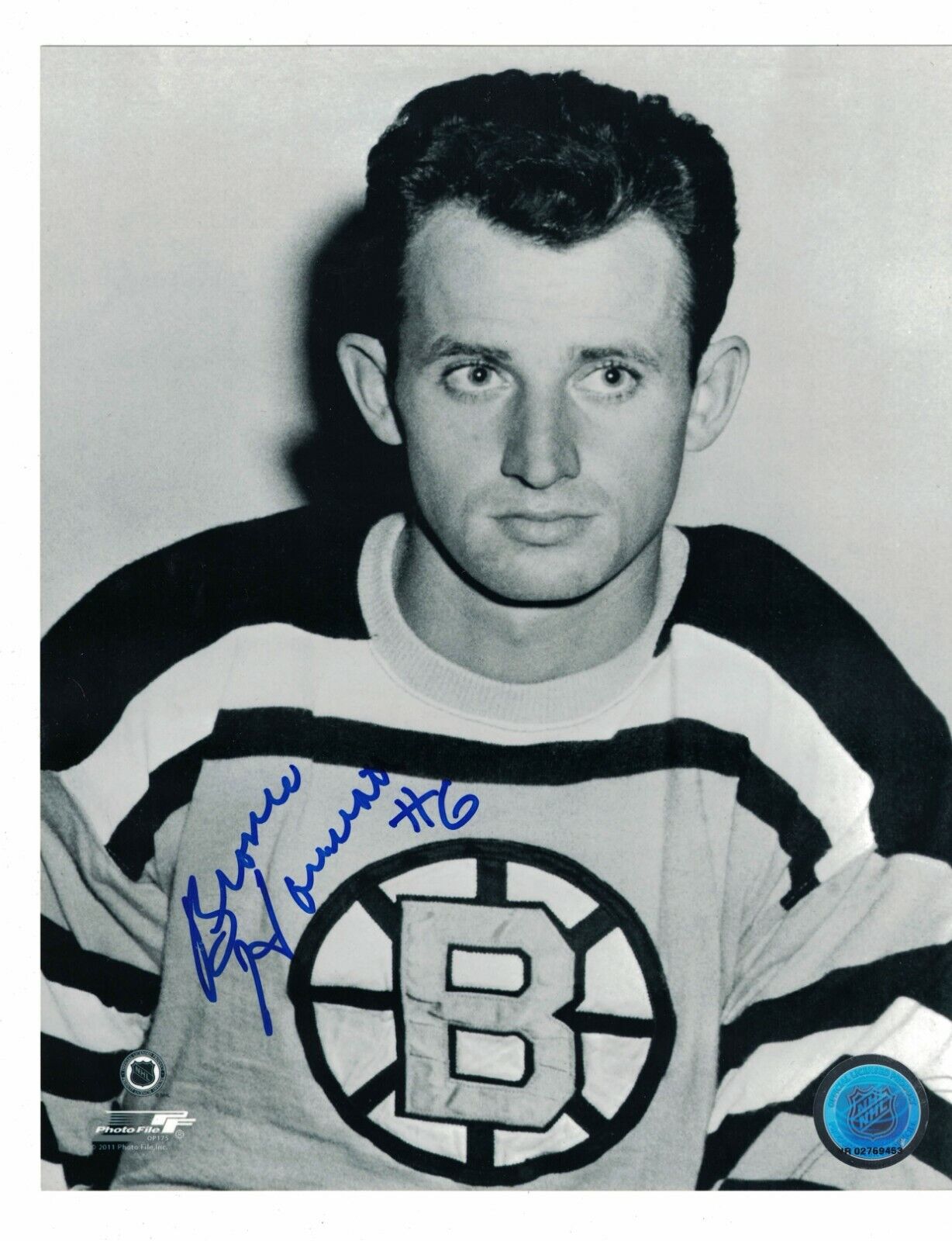 Bronco Horvath Boston Bruins Signed 8 x 10