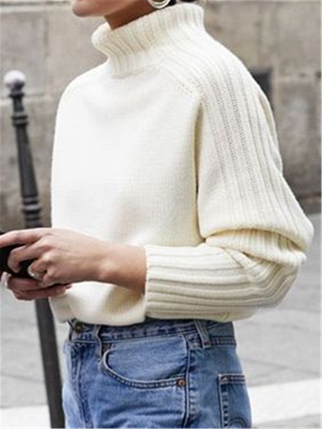 Autumn Winter Casual Basic Daily Turtleneck Knitted Sweater | EGEMISS
