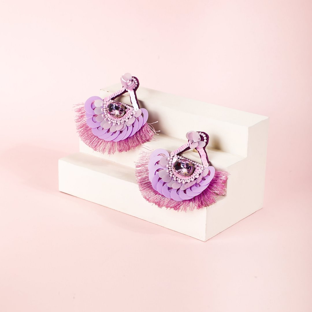 Lilac Fringe Earrings