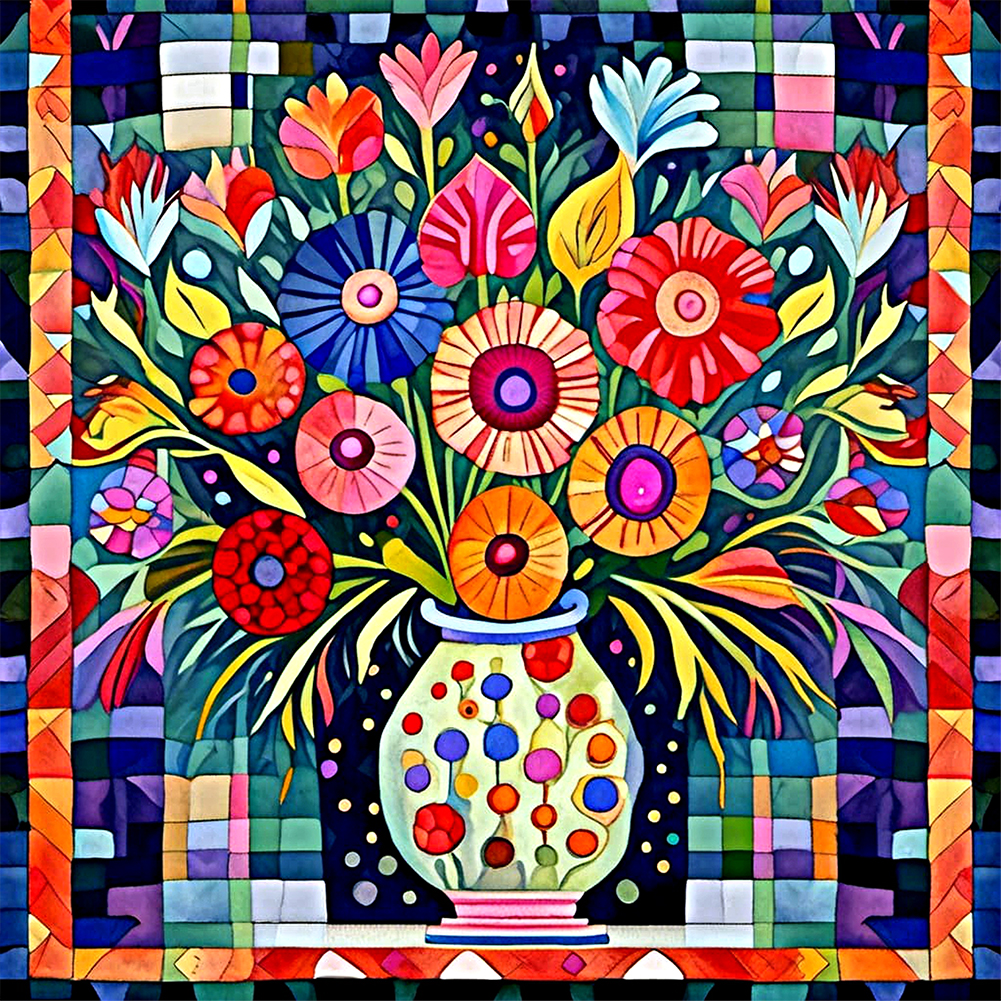Abstract Flower 30*30cm(canvas) full round drill diamond painting