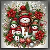 (US Only)Full Embroidery cotton Thread 11CT Printed Snowman Cross Stitch 45x45cm