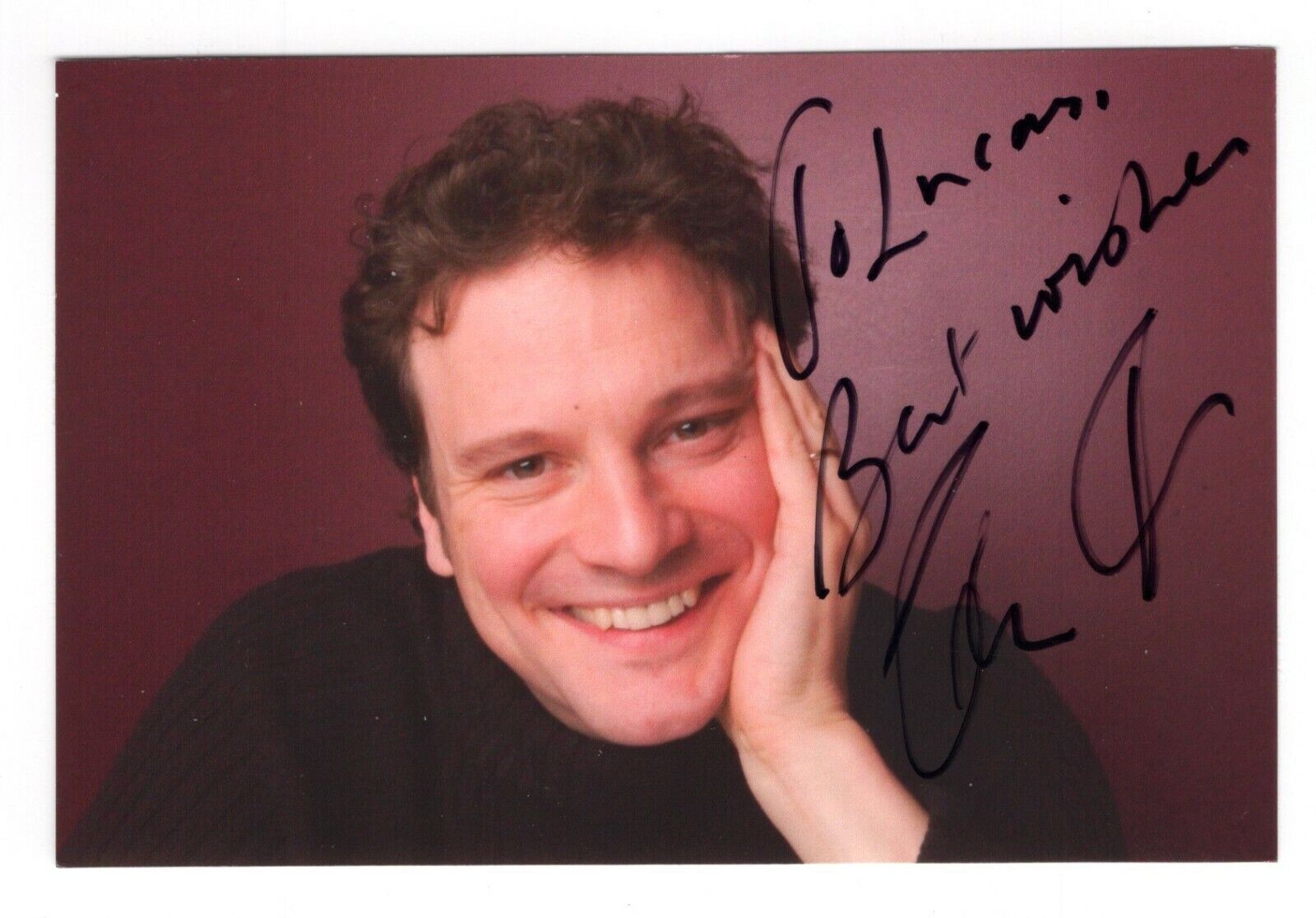 Colin Firth Actor Hand Signed Autograph 3.5 x 5.5 Photo Poster painting