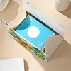(24cm)Diamond Art Tissue Box DIY PU Napkin Cover for Home(Sunflowers and Dragonflies)