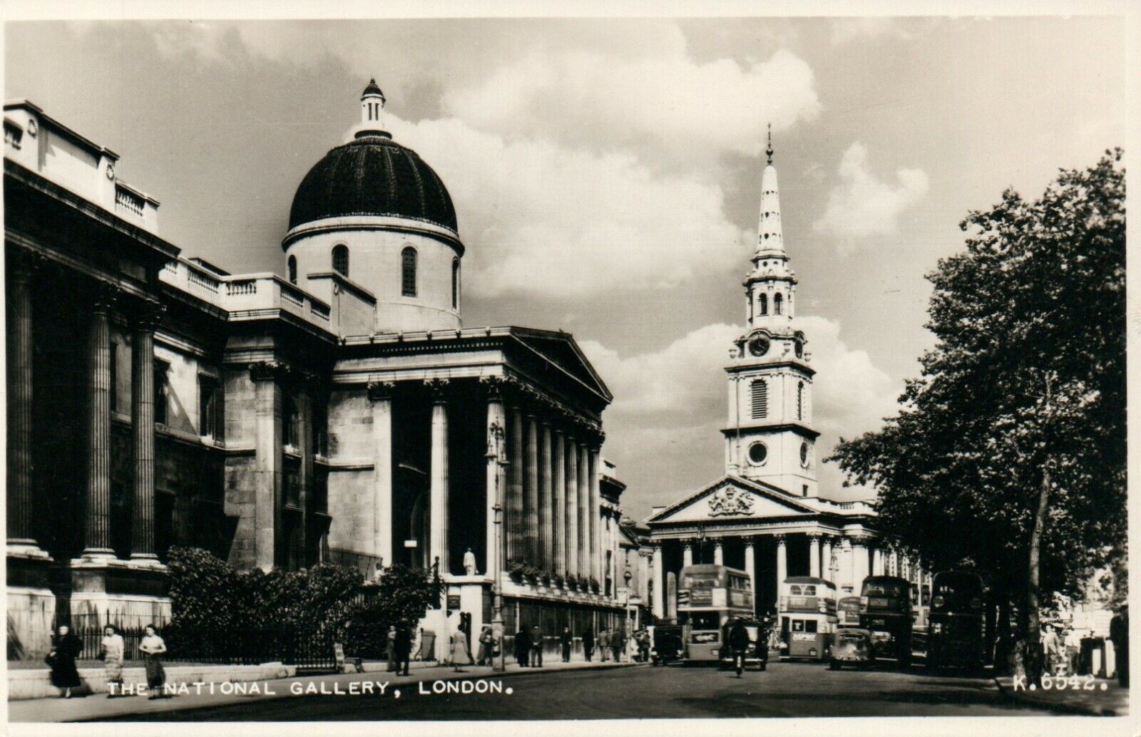 National Gallery London St. Martin-in-the-Fields Real Photo Poster painting RPPC Postcard