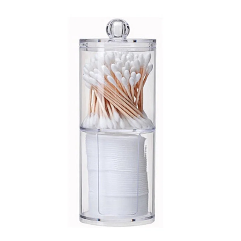 Transparent Storage Box Cotton Swabs Stick Clear Cosmetic Makeup Holder Organizer Case High Quality Household Sundries Storage