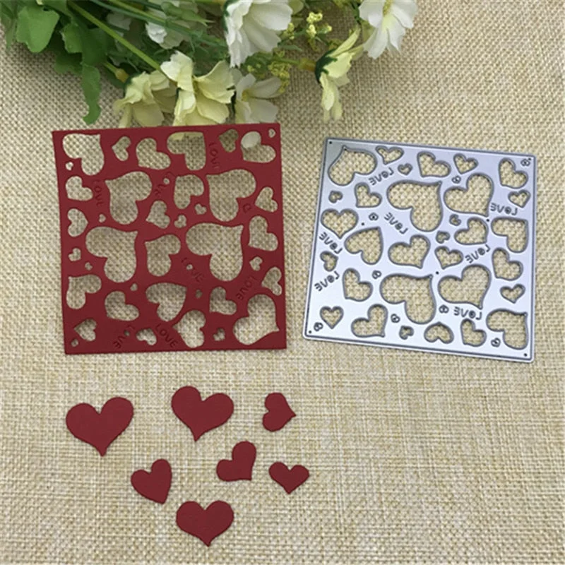 Square love  Metal Cutting Dies Stencil Scrapbooking Wedding Photo Album Decor Paper Card Making Embossing DIY Crafts