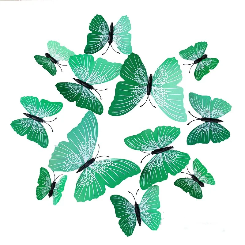3D Butterfly Wall Stickers 12pcs/lot Moth Living Room Bedroom Children's Room Stickers Home Decor Black white minimalist modern