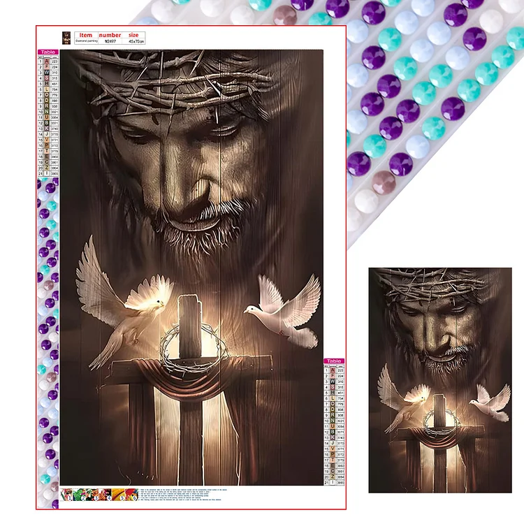 Lord Jesus 45*70CM (Canvas) Full Round Drill Diamond Painting gbfke