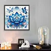Blue Lotus 5d DIY Diamant-Kunst-Malkits f&uuml;r Wanddekoration im Homeoffice 40x40cm