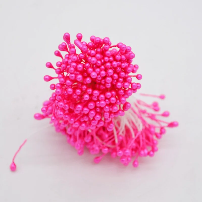 1 Bundle= (500PCS )Artificial Flower Double Heads Stamen Pearlized Craft Cards Cakes Decor Floral for home wedding party decor