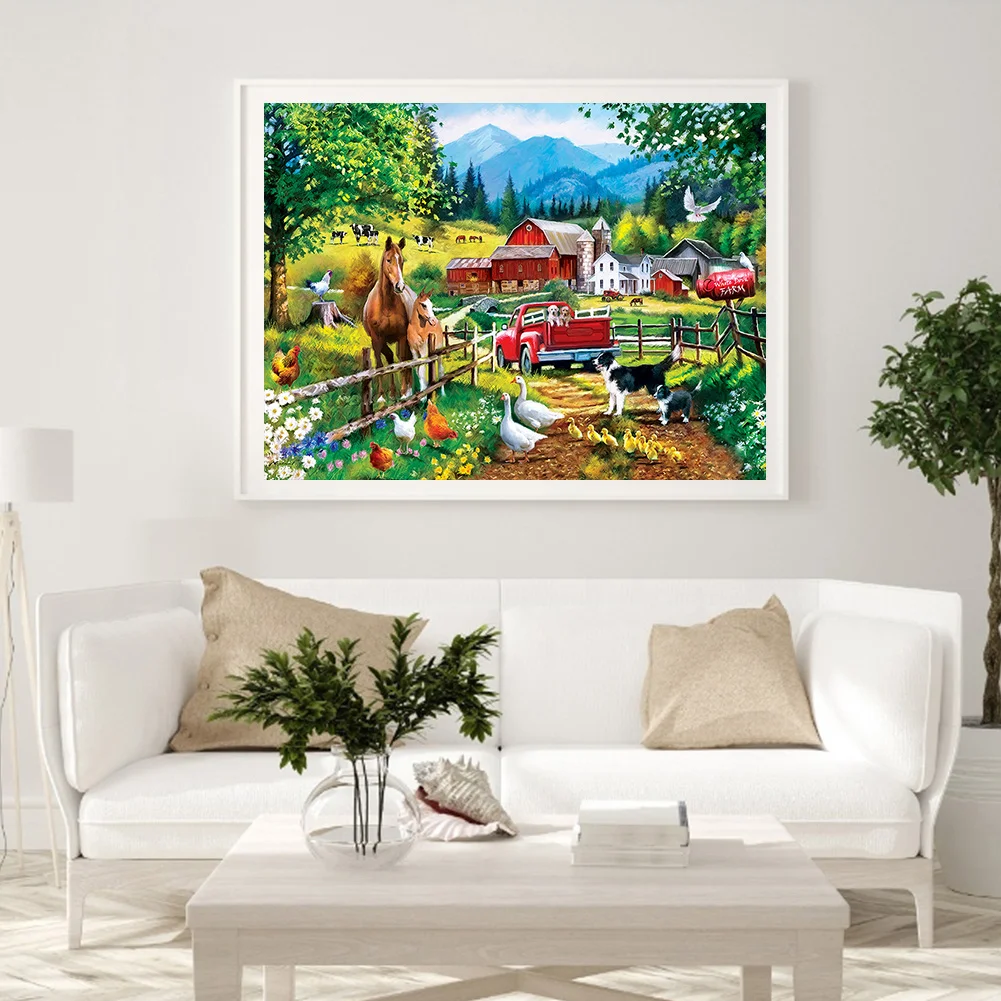 Diamond Painting - Full Round Drill - Truck Farm(40*30cm)