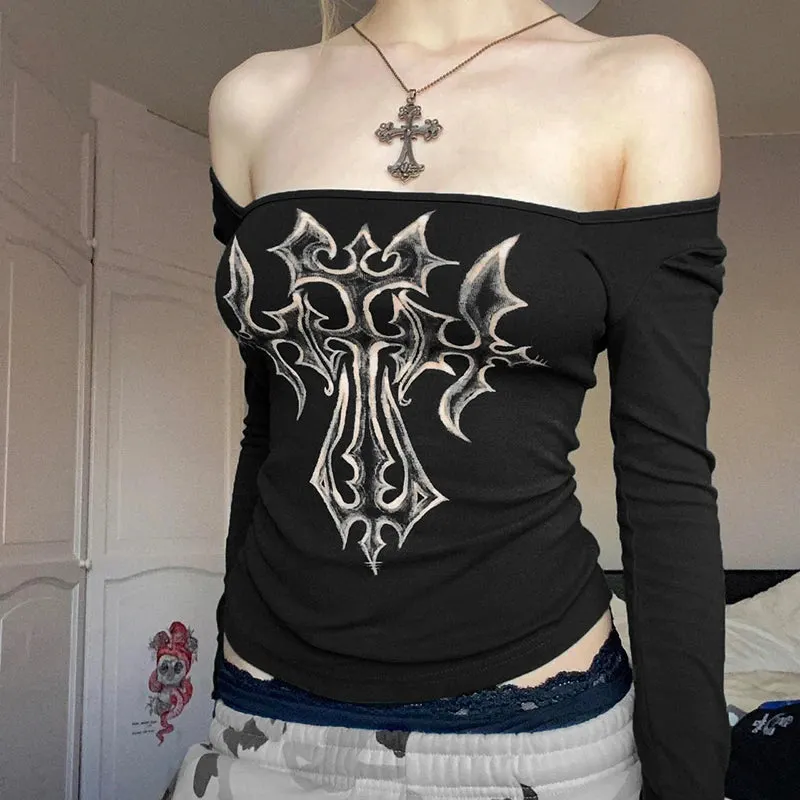Brownm Cross Bleached Top