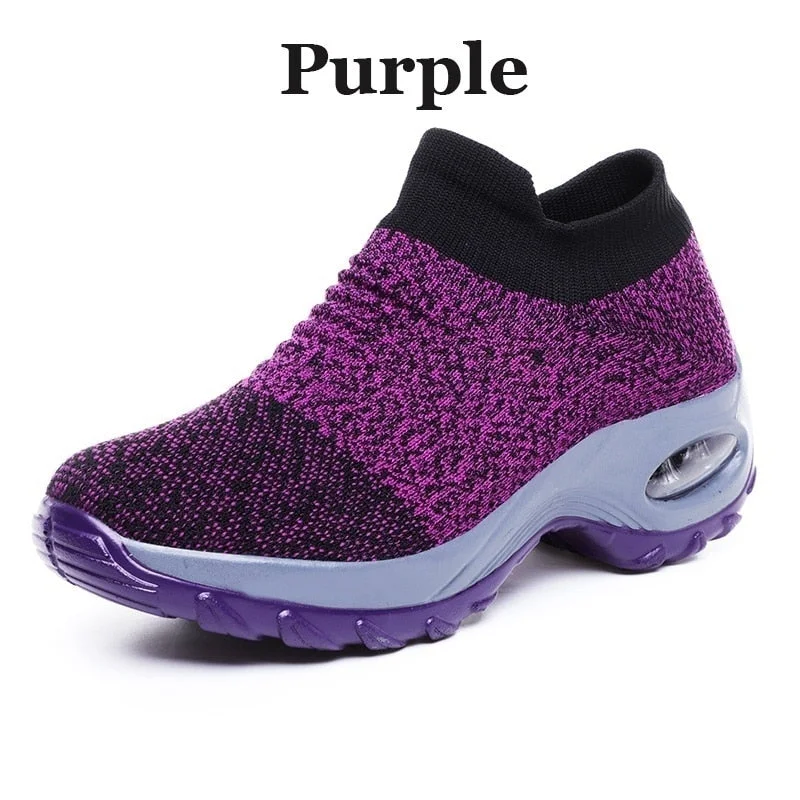 Spring Women Sneakers Shoes Autumn Flat Slip on Platform Tenis for Women Breathable Mesh Sock Sneakers Shoes Zapatos De Mujer