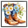 (Multi-Style) Flowers Boots And Cowboy Hat-11CT Stamped Cross Stitch 40*40cm/15.75*15.75in